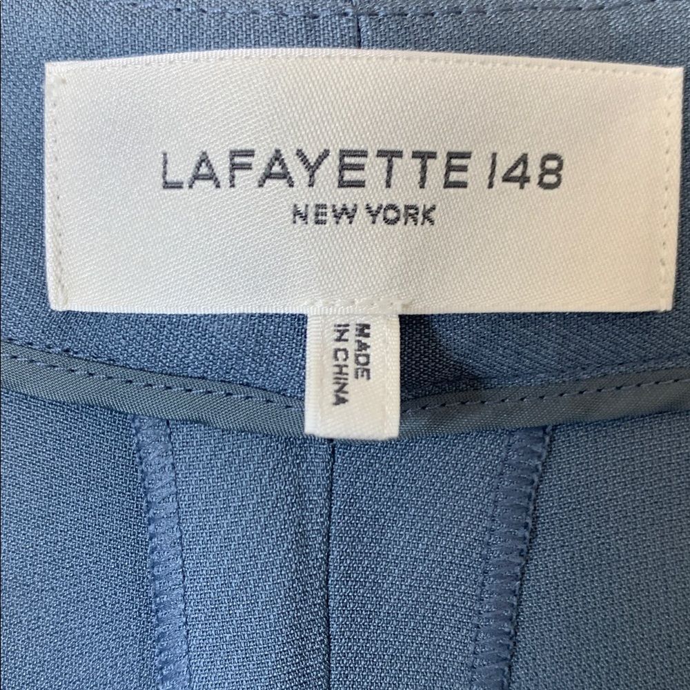Lafayette 148 NY Wool-Silk Crepe Gates Pant Blue-Gray Size 20W - Picture 4 of 5